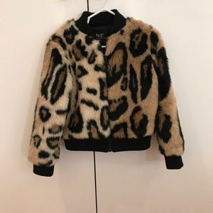 Bardot Junior leopard print bomber jacket - size 4